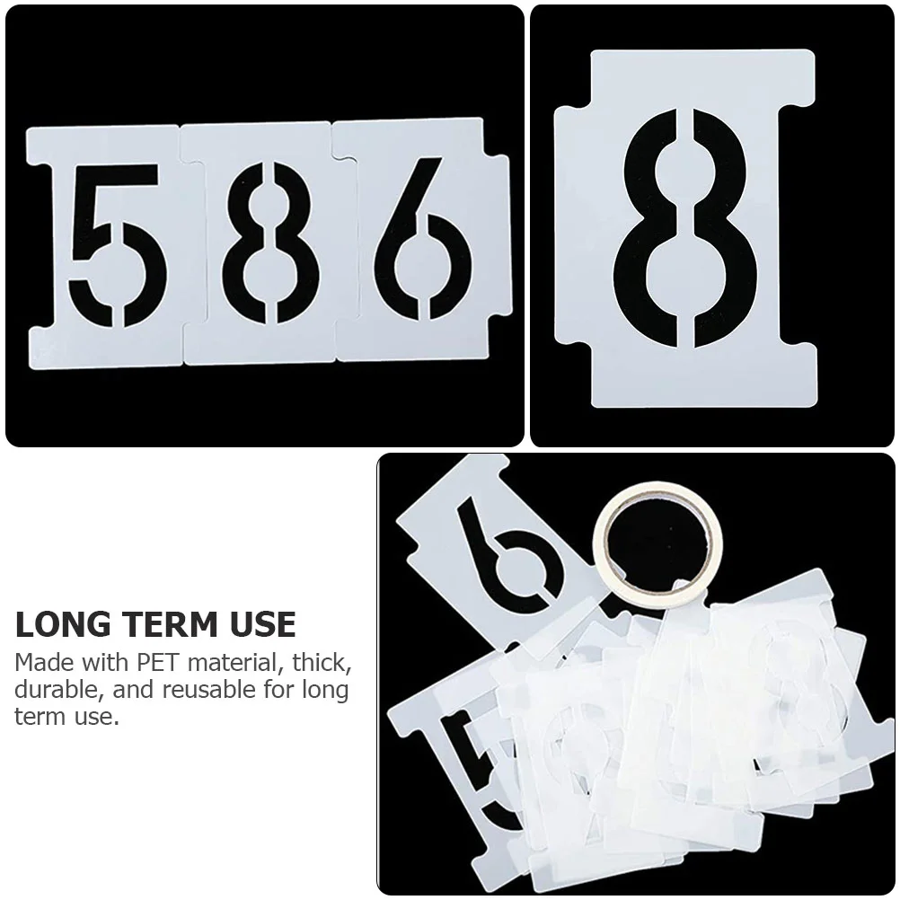 Imagem -03 - Hollow Numbers Stencils para Pintura Concreta Yesweety Reutilizável Curb Address Clothes Pet Wall Signs Kit Conjuntos