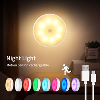 Rechargeable LED Under Cabinet Light with Motion Sensor Night Light For Kitchen Wardrobe Hallway Stair Wireless Night Light