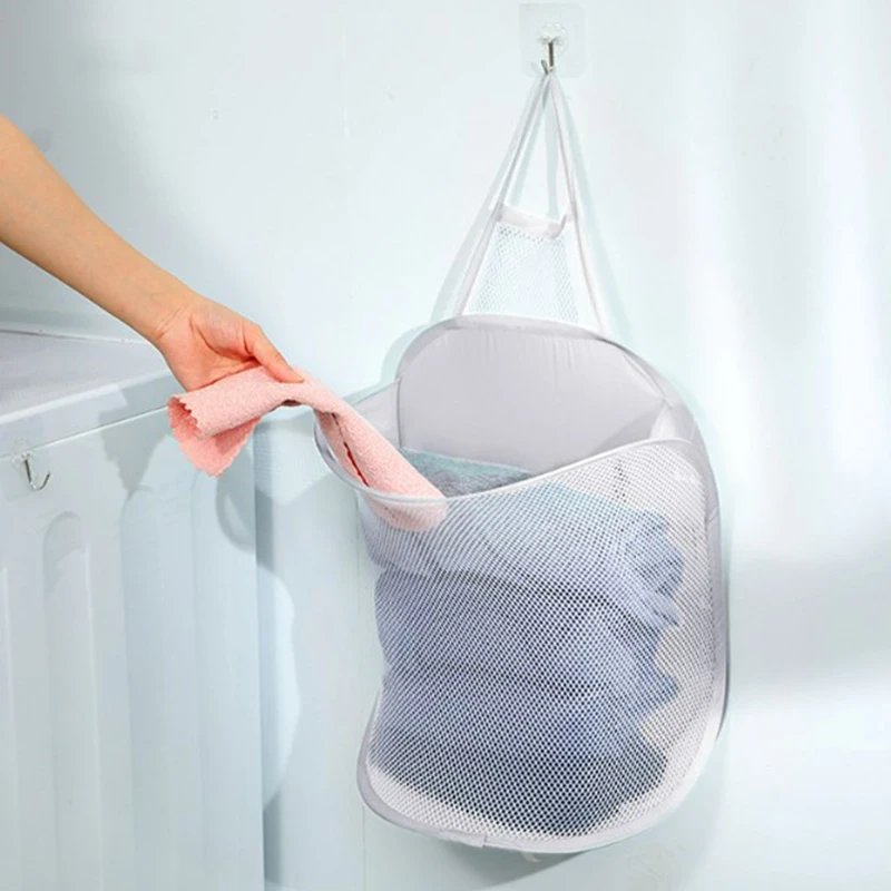 1 Stück Aufbewahrungskorb für schmutzige Kleidung, faltbare Hängetasche für Badezimmerkleidung, Wandkorb für den Haushalt, Rahmereimer