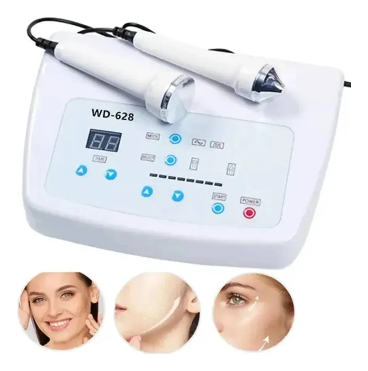 Portable 2in1 Ultrasonic Skin Care Whitening Freckle Lifting Firming Anti-aging Beauty Facial Machine
