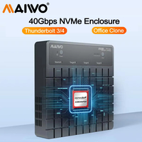 MAIWO 4 Bay USB4.0 40Gbps M.2 Nvme SSD Enclosure Compatible Type-C 4.0 32TB Solid State Drive Case Support 1 to 3 Offline Clone