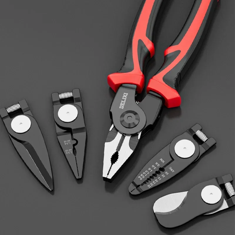 

Delixi 5 In Wire Multifunctional Pliers Set 1 Plier Vise Stripping Electrician Crimping Work Side Cutters For Wires Tool Hand