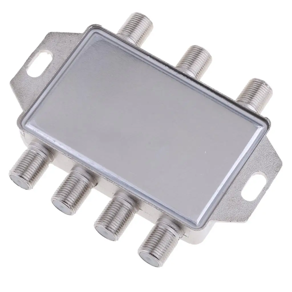 Silver Satellite Switch for Multi Metal Splitter 4 Output for Home Cable TV System
