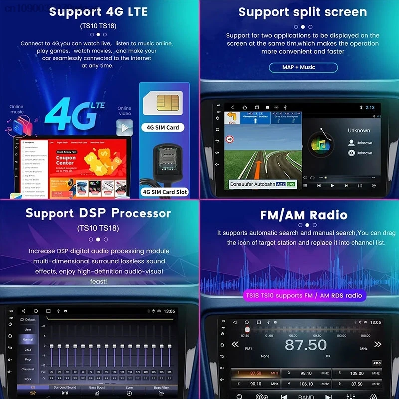 راديو سيارة أندرويد 15 لـ LADA Granta Cross 2018 2019 2020-2023 QLED Autoradio Navigation Viedo Player GPS DSP Qualcomm Head Unit