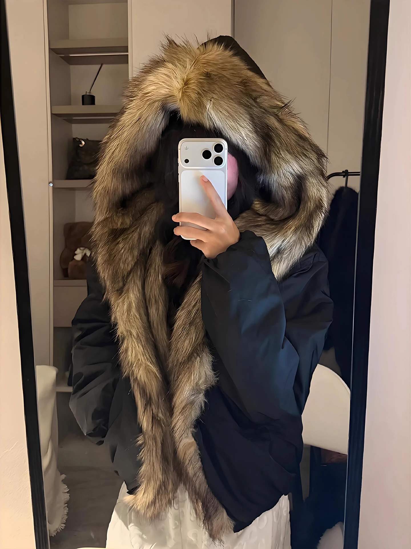 

Retro American Thiened Hooded Parka Cotton Jaet Men's Winter Warm Outerwear Coat Youth Trendy Loose Fit Long Sve Zipper