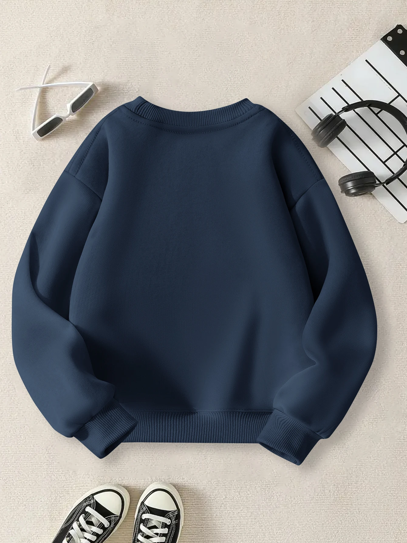 남아용 후드티; 편안하고 통기성 좋은 소재; 프린트 패턴; 가을용 아동 패션 라운드넥 상의.