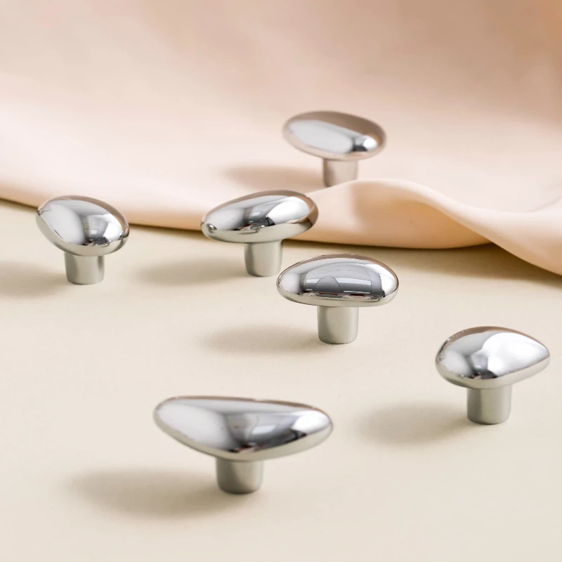 Middle Ancient Style Pebble Cabinet Door Handle Creative Brass Wardrobe Knob Light Luxury Shoe Cabinet Irregular Small Handle