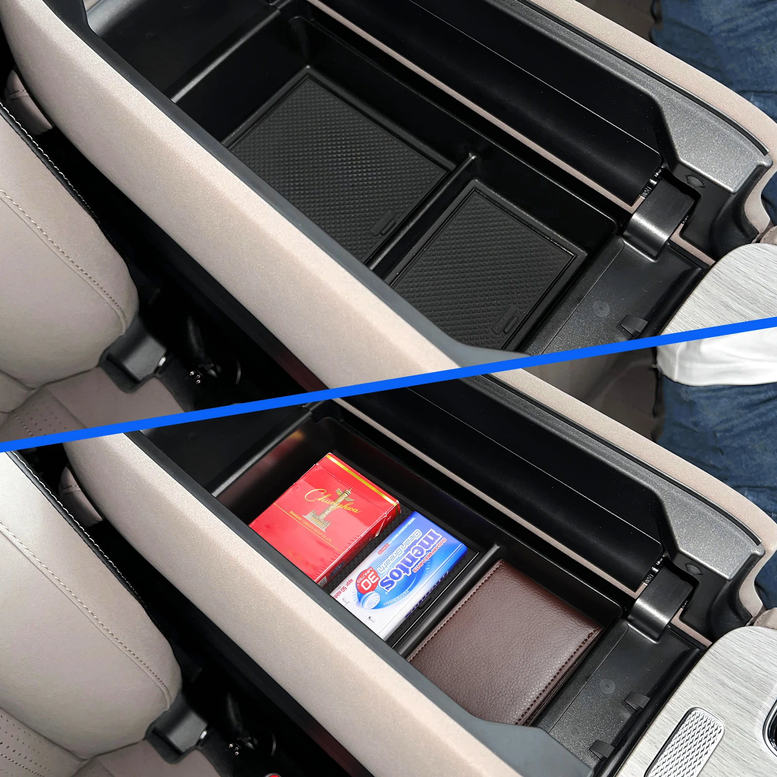 LUCKEASY Left Drive for Chery Tiggo 8 Plus / FULWIN T8 2025 Car Armrest Storage Box Accessories Center Console Storage Tray