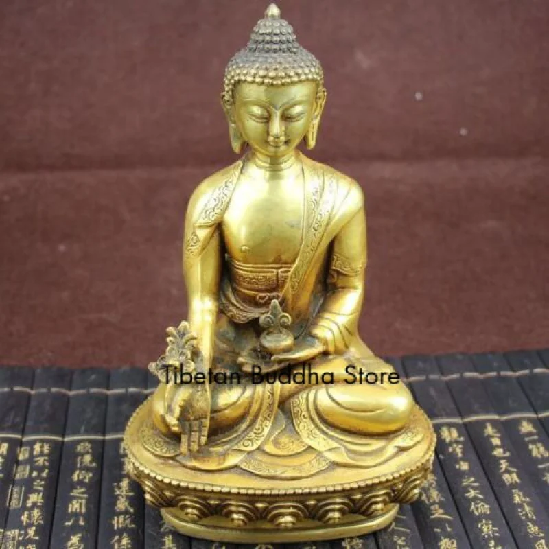 Large Tibet Tibetan brass Amitabha Medicine Buddha Padmapani Bronze Statue
