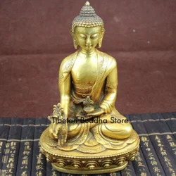 Large Tibet Tibetan brass Amitabha Medicine Buddha Padmapani Bronze Statue