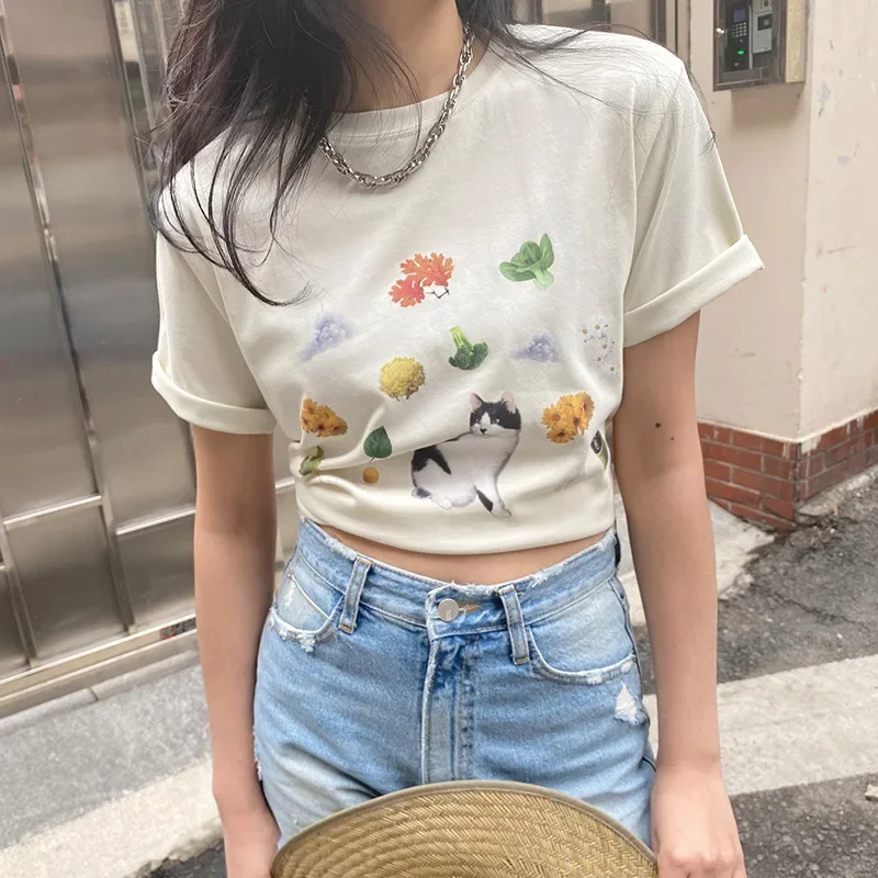 女性用サマーTシャツ,ルーズフィット,快適,t018,2022