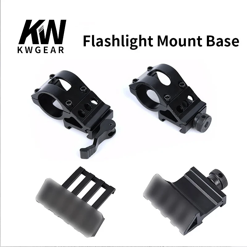 Metal Tactical Flashlight Mount Base 22-27mm Quick Removal Lamp Support 45 Degree Flashlight Mounting Base Hunting Accessory