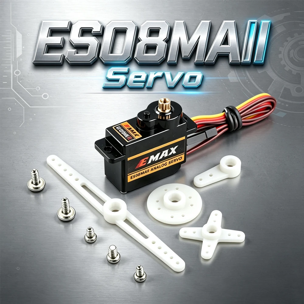 4/8pcs Emax ES08MA ES08MA II 4.8-6.0V 12g Metal Gear Mini Analog Servo