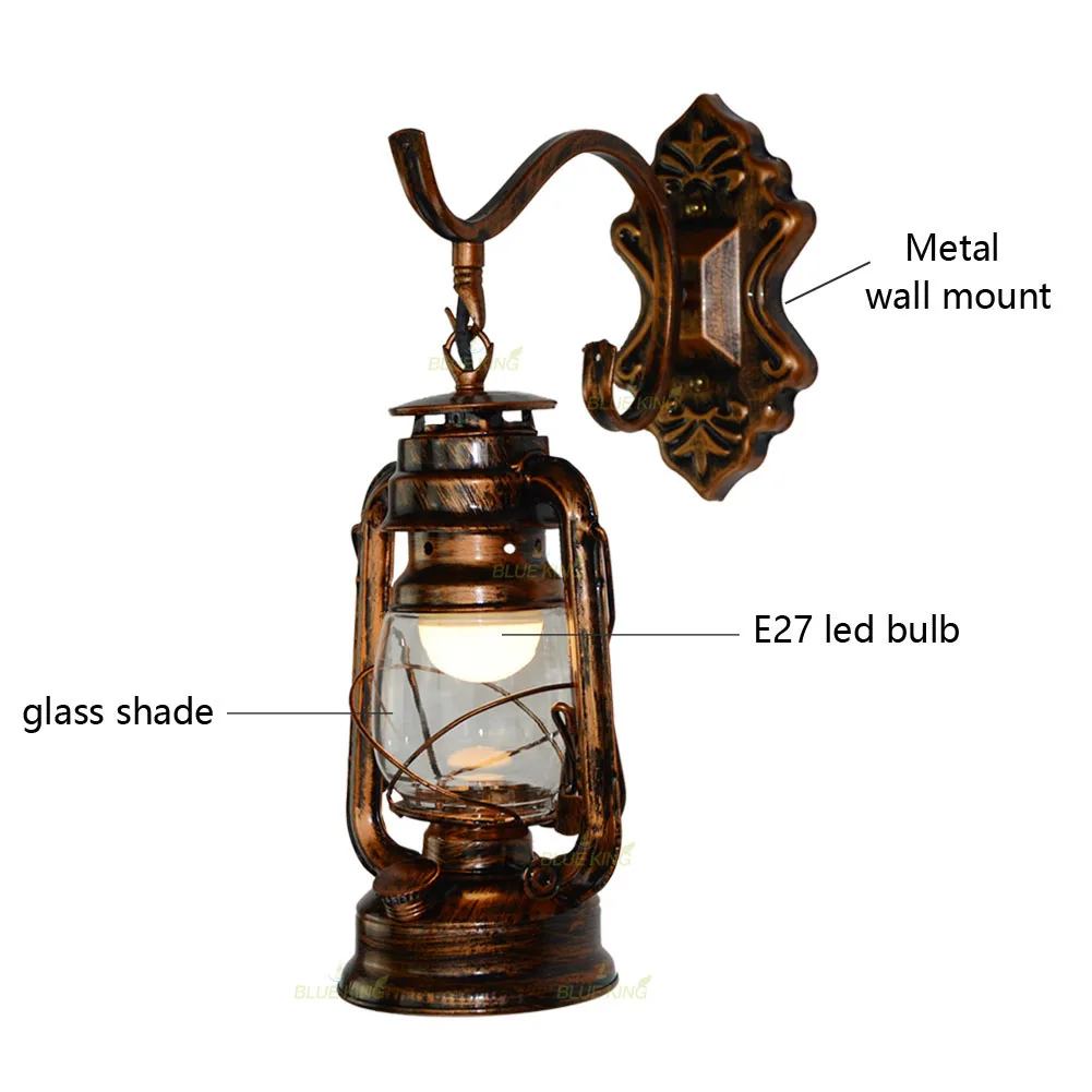 الرجعية زيت الفحم الجدار الخفيفة الأوروبية العتيقة نمط فانوس الرجعية مطعم الجدار الخفيفة الممر الإبداعي خمر الجدار تجهيزات الإضاءة #4
