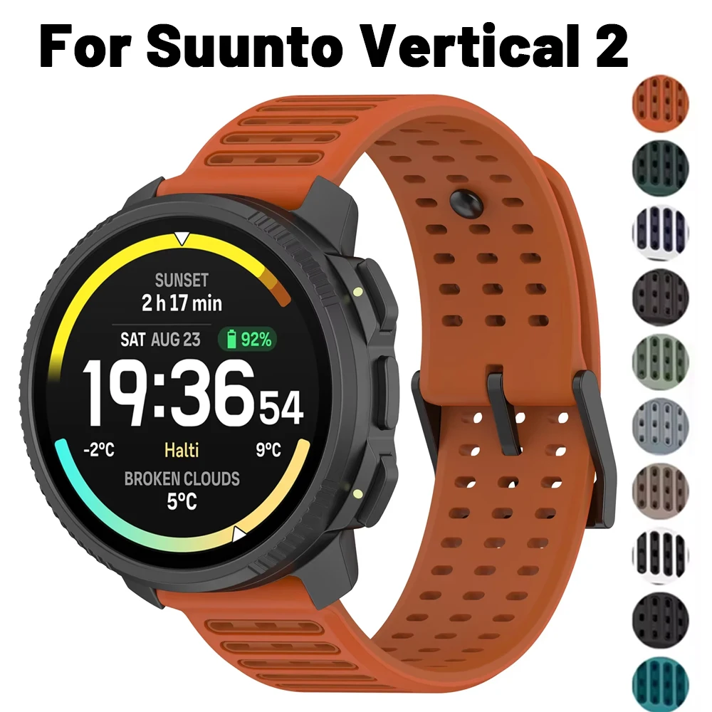 22mm Silicone Strap For Suunto Vertical 2 1/RACE 2/RACE S/Ocean/Run Bracelet Band For Suunto 5/9 Peak Pro Rubber Wristband