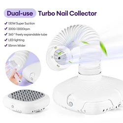 130W Super Suction Brushless Nail Dust Extractor Powerful Nail Dust Collector Nail Art Manicure Fan Vacuum Cleaner With 2 Filter