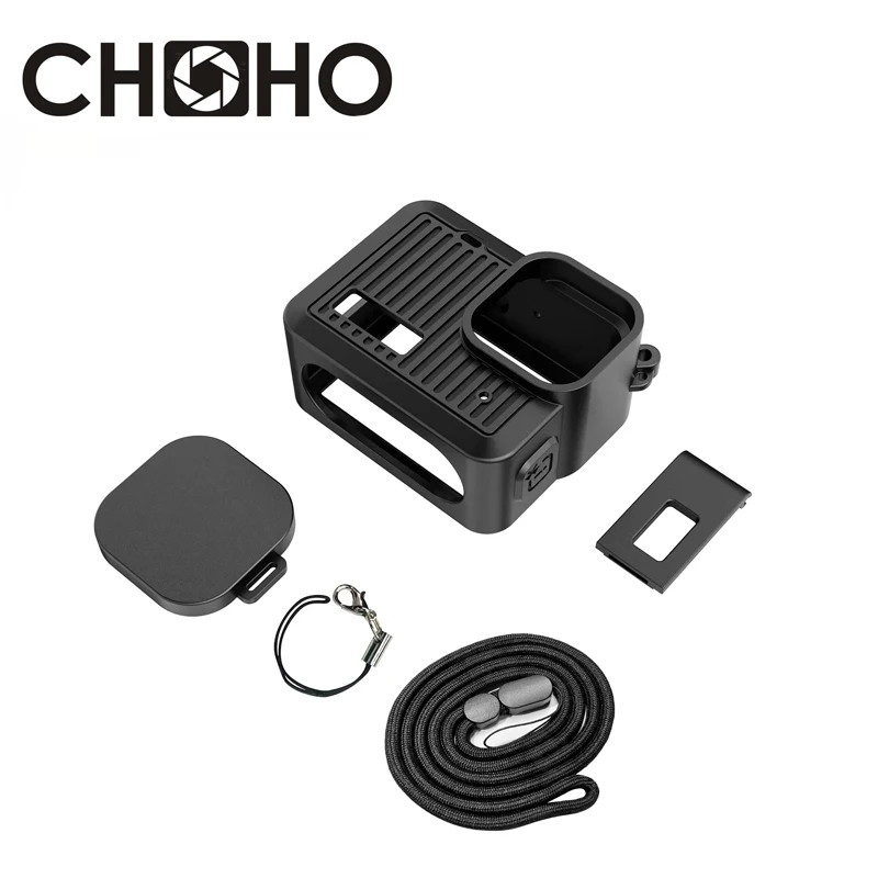 For gopro hero 2024 Mini Accessories Case Protector Cover Soft Standard Housing Rubber Silicone Shell + Lens Cap For gopro 2024