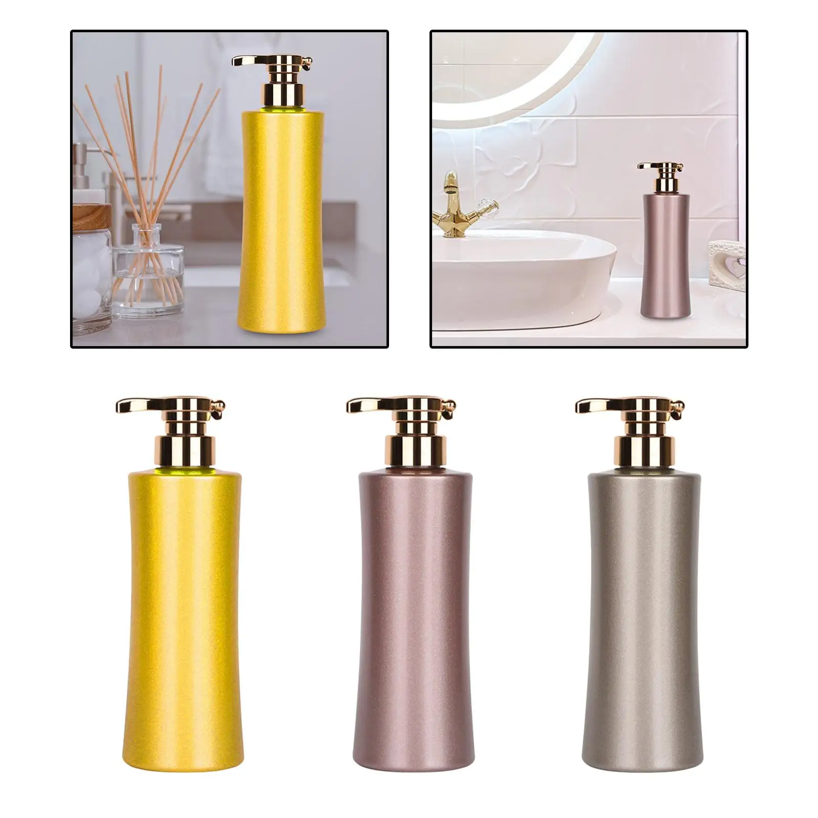 500ml Luxury Soap Dispenser Lotion Bottle Hand Pump Refillable Shower Gel Shampoo Bottle for Bathroom Restaurant Hotel Kitchen