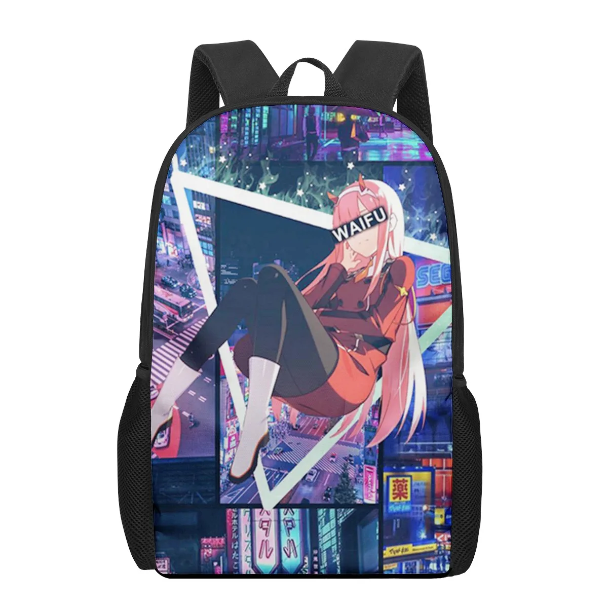 DARLING in the FRANXX Anime 3D Pattern School Bag for Children Girls Boys Casual Book Bags Kids Backpack Boys Girls Schoolbags B