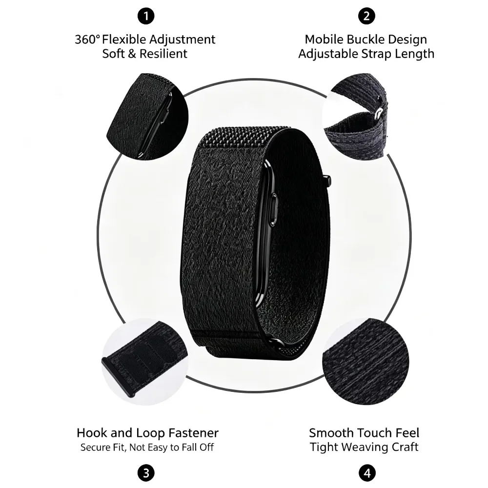 Official Durable Nylon Loop Strap For Garmin CIRQA Smart Band Upgraded Kit Sporty Skin-friendly Watchband Garmin CIRQA Wristband