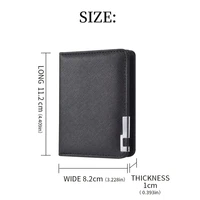 Black Faux Leather Small Slim Business-Style Wallet - Multiple Card Slots, Credit Card and Driver's License Holder, Geometric In 2