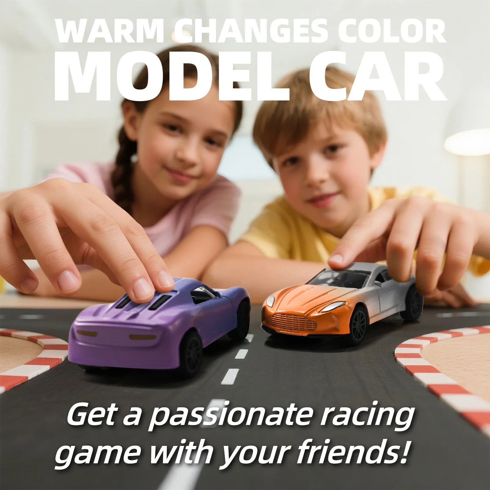 ミニカー 慣性プルバック 1:64 合金レーシングおもちゃ 温度に敏感な色が変わる魔法の耐衝撃性楽しいギフト