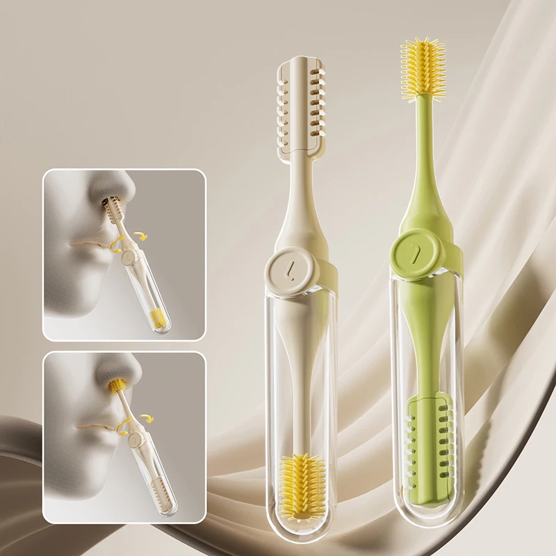

1pcs Double-Ended Nose Silicone Brush Manual Nose Hair Trimmer Portable Hair Scraper Shaving Nose Hair Neus Trimmer Men Ear Pick