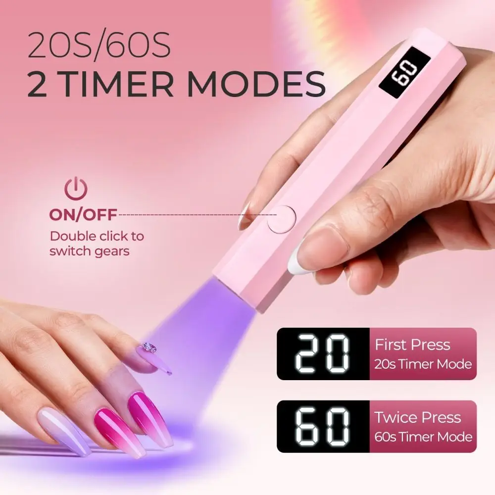 Portable Rechargeable UV Nail Lamp Foldable with Stand Nail Dryer Fast Curing LCD Display Flash Cure Lamp for Gel Nails view 2