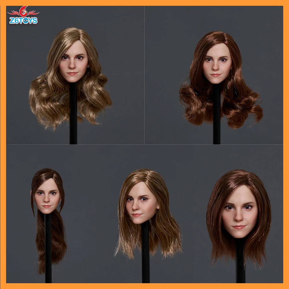 

In Stock Z6TOYS ZC012 1/6 Emma Watson Movable Eyes Head Carving Model Fit 12'' Female Soldier Action Figure Suntan Body Dolls