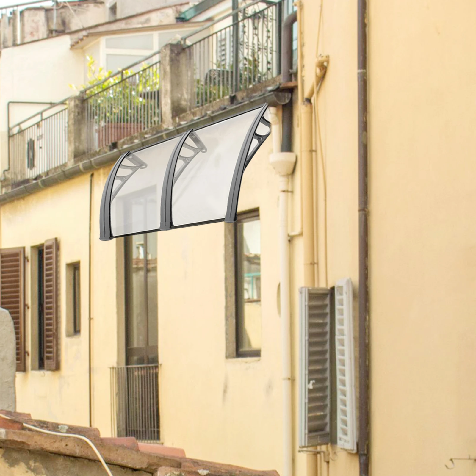 

Awning Brackets Canopy Reinforced UPVC Brown Silent for Balcony Door Window Patio Mobile Home Outdoor Weather Resistant