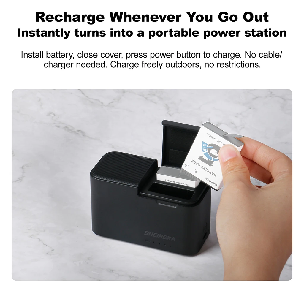 Battery Charging Hub for Action 3/4/5 Pro Cameras Dual Port Charger Fast Charging Dock Station Intelligent Smart Power Manager
