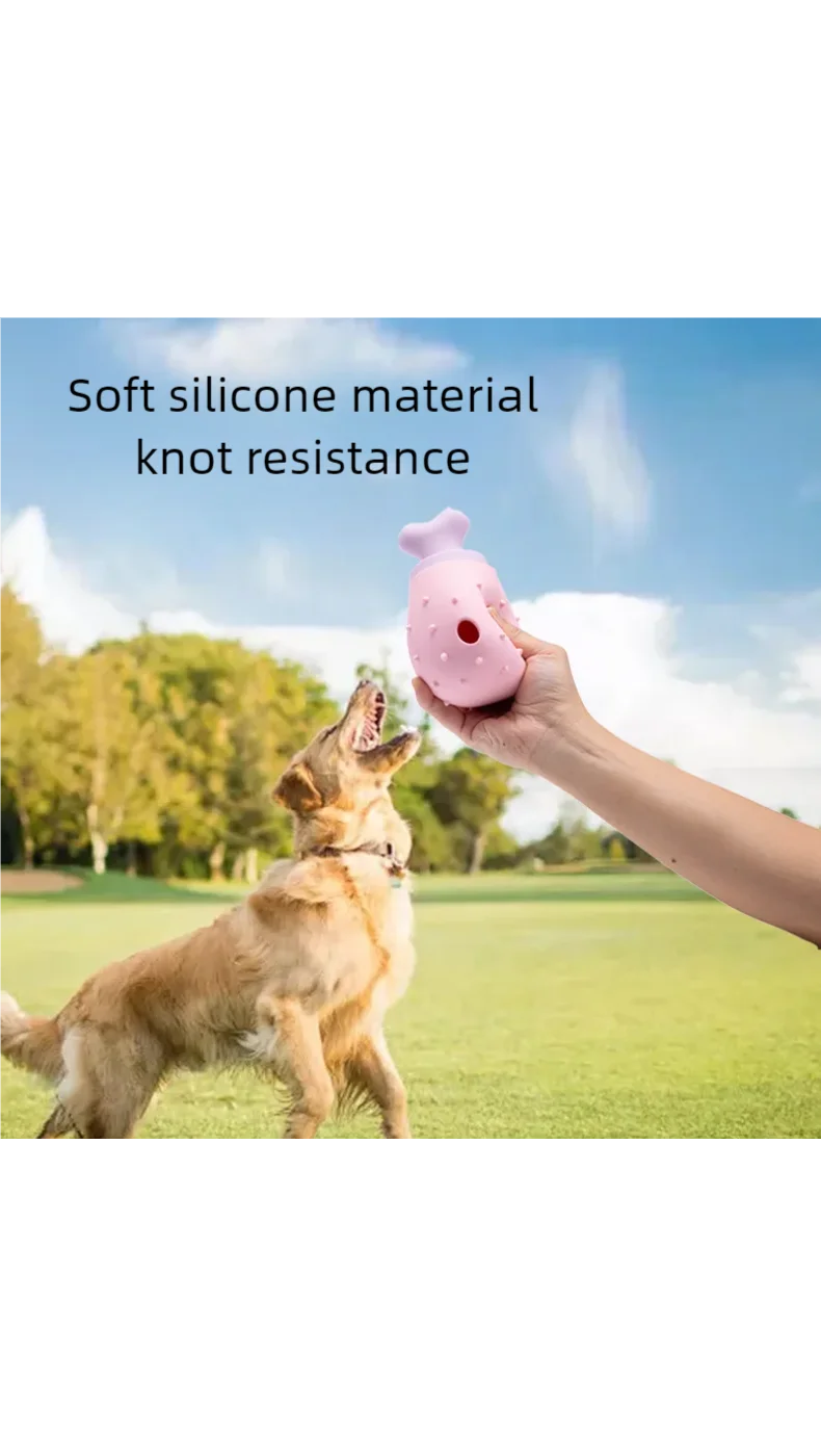 Silicone pet food vazamento brinquedo, mastigar alimentos vazamento talheres, resistente ao desgaste e alívio do estresse, pet moagem brinquedo, novo