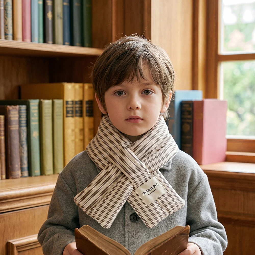 Children's Scarf 2-8T Striped Grid Warm Winter Kids Scarf 3 Colors Korean Version Girls Neckerchief