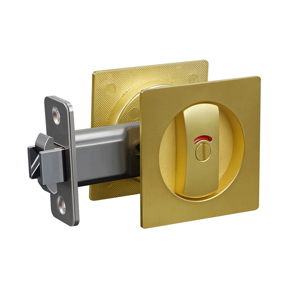 Sliding Door Indicator Lock Privacy Square Pocket Door Lock  Door Hardware Home Improvement Bathroom Sliding Door Lock