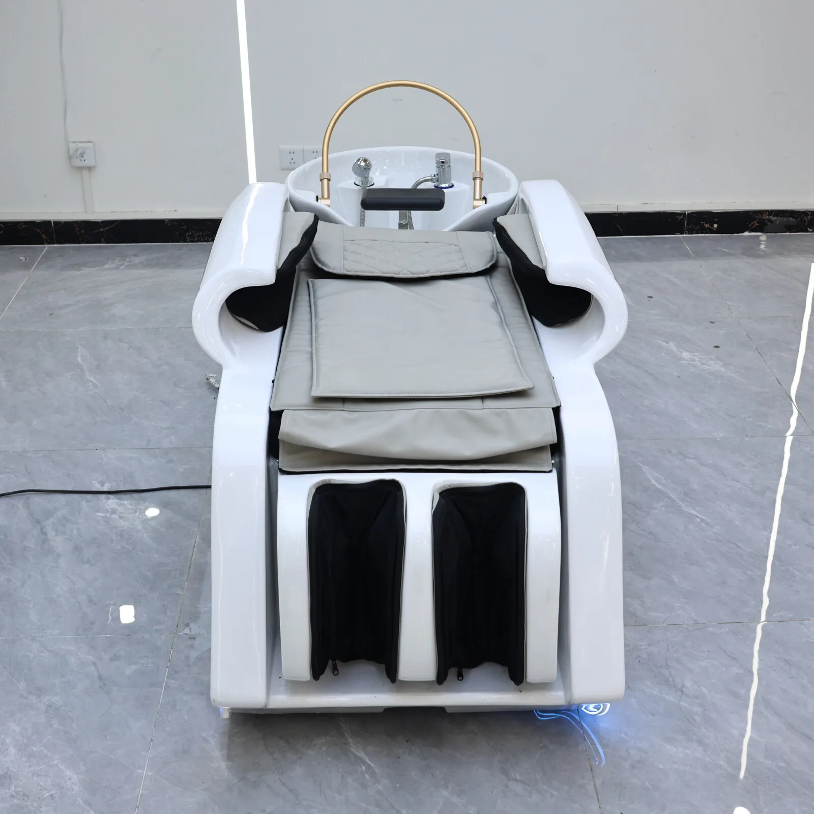 متجر صالون الشعر العلامة التجارية، سرير شامبو للتدليك التلقائي، سرير غسيل الشعر، طاولة التدليك، خدمة الصالون الراقية، الأثاث التجاري