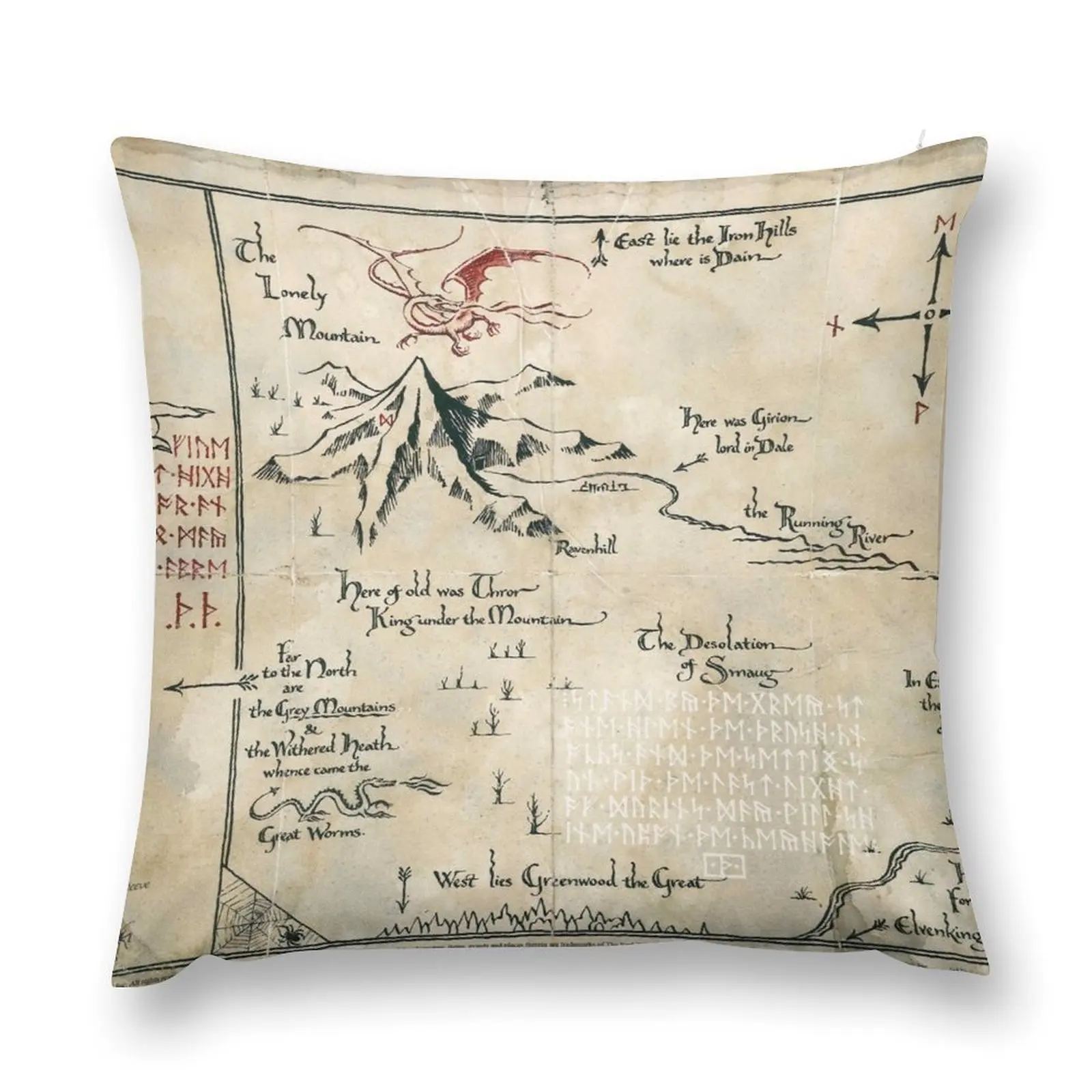 

Map of Middle Earth Throw Pillow Decorative Pillow Covers For Sofa Pillows Aesthetic pillow