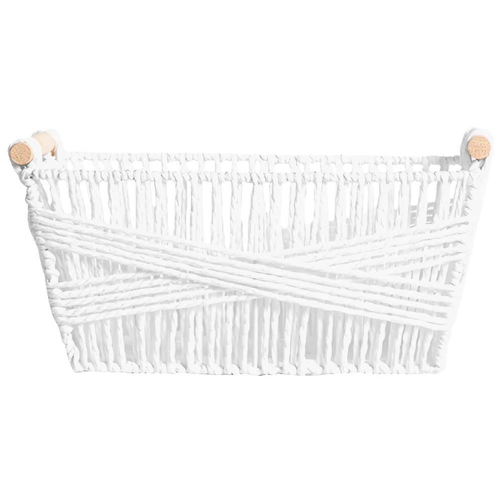 

Paper Rope Storage Basket Woven Sundries Organizer Desktop Baskets Decorative Home Office Bedroom Closet Laundry Room Garage