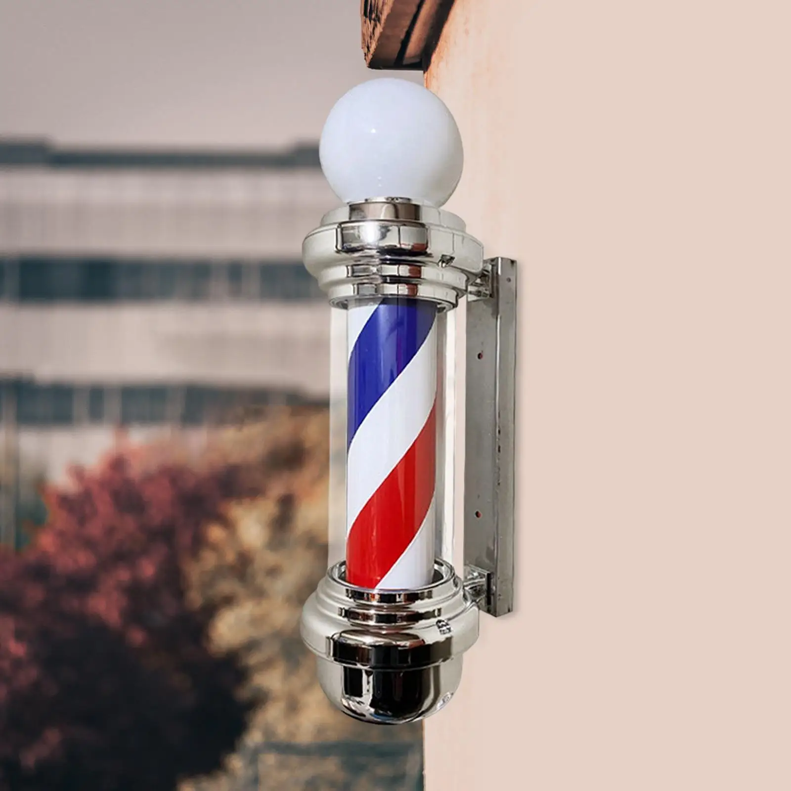 

Barber Pole LED Light Rotating Rainproof Wall Mounted with Ball Stripes Salon Sign Light for Indoor Outdoor Hairdressing Party