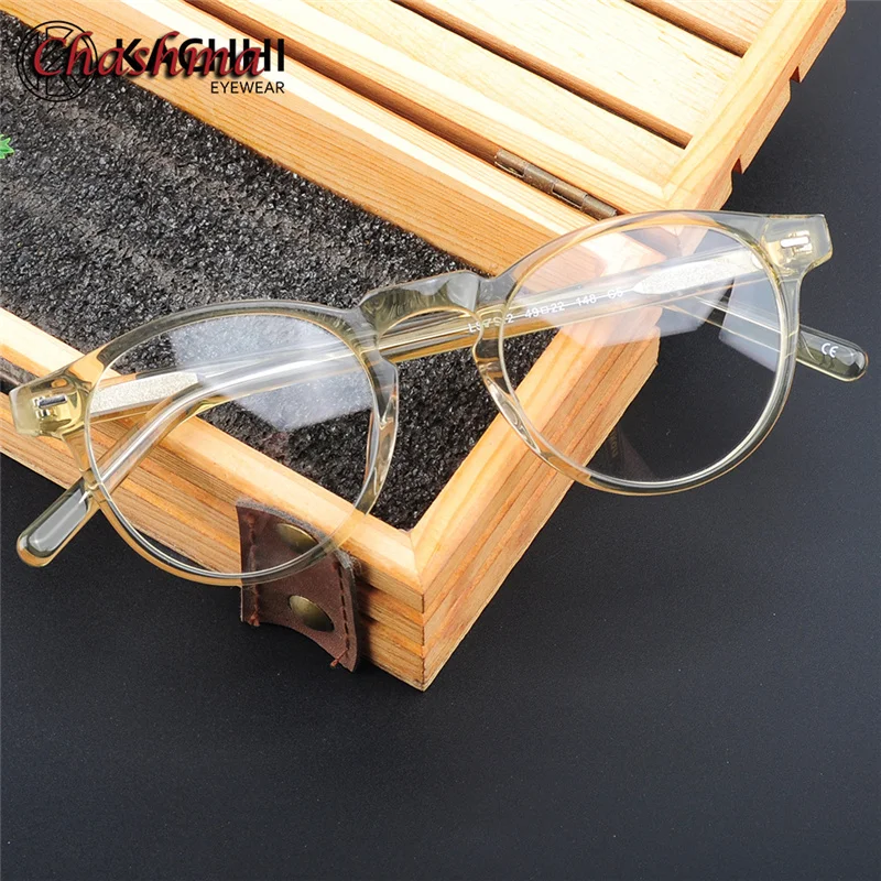 Chashma Brand Design Men Acetate Frame Women Prescription Glasses Optical Eyewear Spectacles for Blue Ray Block Crystal