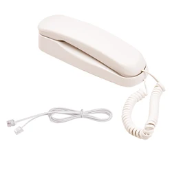 Mini Desktop Corded Landline Phone Fixed Telephone Wall Mountable Supports Mute/ Pause/Redial Functions for Home Hotel Office