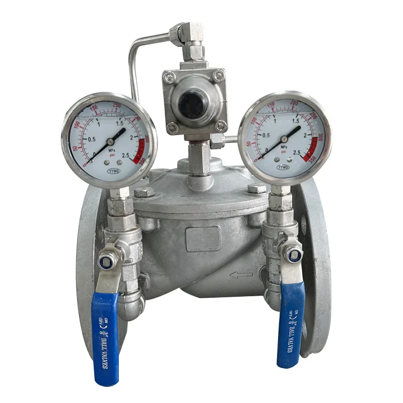 Stainless Steel Adjustable Pressure Reducing Valve for Tap Water 200X-16P Pilot Operated Flange Fire Hydraulic Control Valve