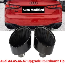 For Audi Oval Exhaust Tip A3 A4 A5 A6 A7 Upgrade To RS3 RS4 RS5 RS6 RS7 Look Tailpipe Nozzle Exhaust System Muffler Tip
