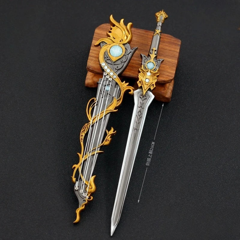 22cm Heart of Sword Game Periphery Melee Samurai Metal Sword Kanata Model Karambit Crafts Decorate Ornaments Gifts Boys Toys