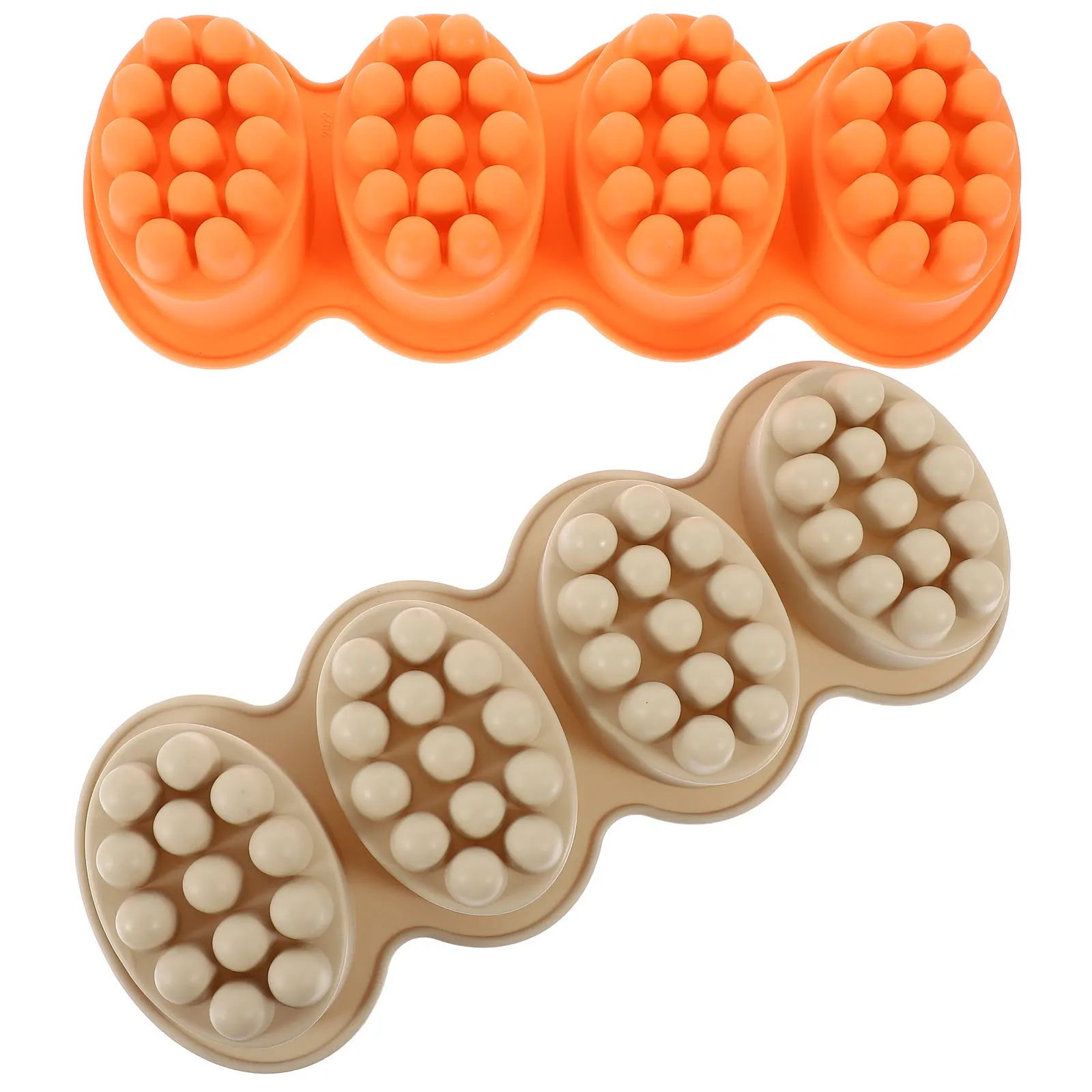 

2 Pcs Soap Mold Massage Tool Silicone Molds Decorate for Oval Shaped Homemade Decorative