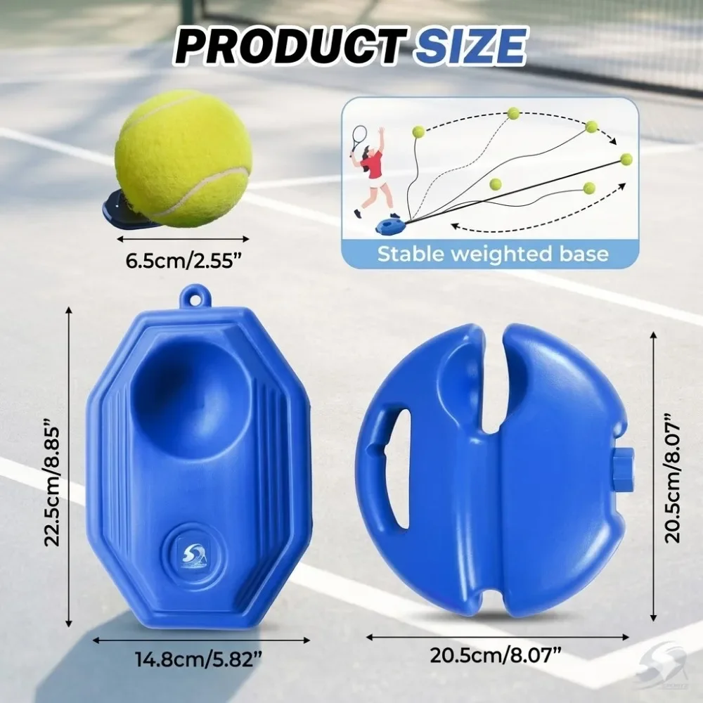 Tennis Trainer With Tennis Bounce Ball And Practice Ropes, Suitable For Indoor Outdoor Tennis Training Padel Accessories 1set