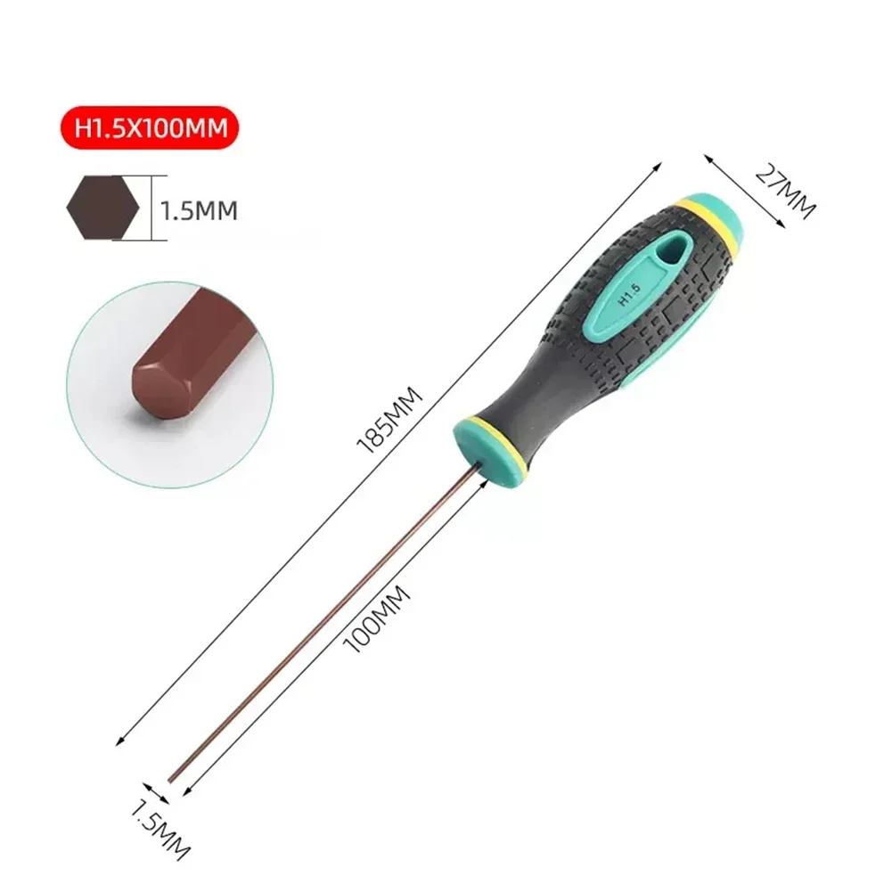 185-265mm Long Length Antislip Grip H1.5-H6 Hexagon Shank Magnetic Screwdriver Labor-saving Tool Hand Tools  Multi-tool