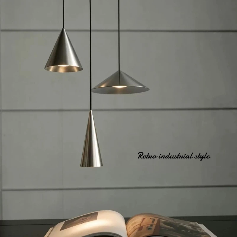 Retro Industrial Pendant Light Cast Aluminum Cone Spotlight Hanging Lamp Bedroom Bedside Reading Led Restaurant Cafe Decor Light