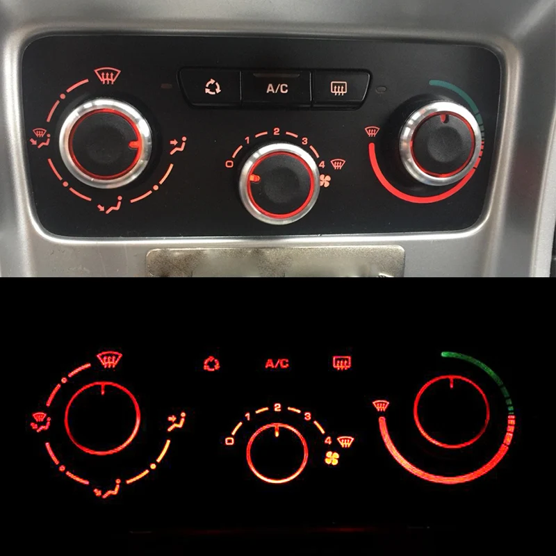 Switch Knob Heater Climate Control Buttons For PEUGEOT 307 CITROEN C-TRIOMPHE C4 Dials Frame AC Air Con Cover Heat