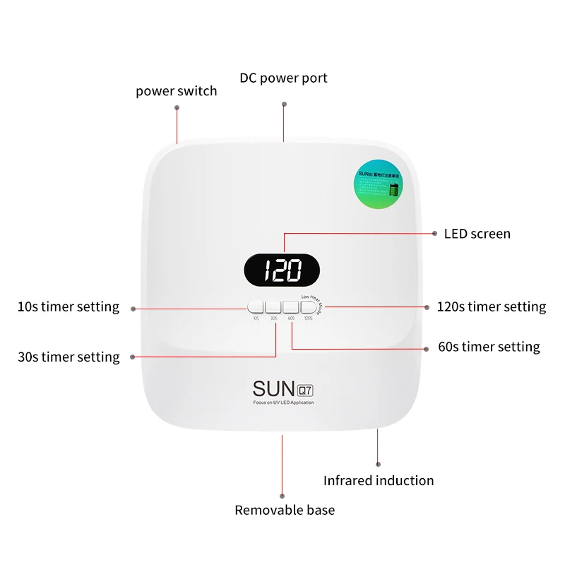 48W Cordless UV LED Nail Lamp Rechargeable 15600mAh 33 LEDs Auto Sensor 4 Timer LCD Display Portable Low Heat Mode Salon DIY