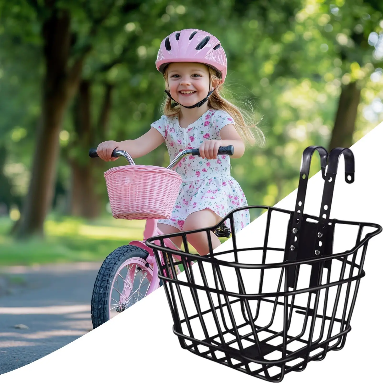 

Front Bikes Baskets Large Capacity Bicycles Basket Accessories Storage Holder Carrier For Outdoor Mountain Riding Scooter Kids